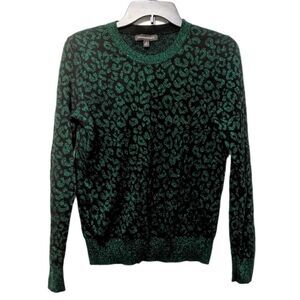 BANANA REPUBLIC Metallic Leopard Print Sweater S